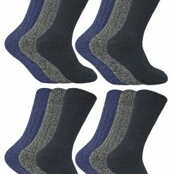 Sock Snob - 12 Pairs Mens Wool Boot Socks for Hiking - Blue