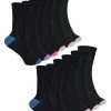 Sock Snob 12 Pair Multipack Womens Bamboo Trainer Socks | Low Cut Cushioned Ankle Socks - Pack 1 - Multicolour