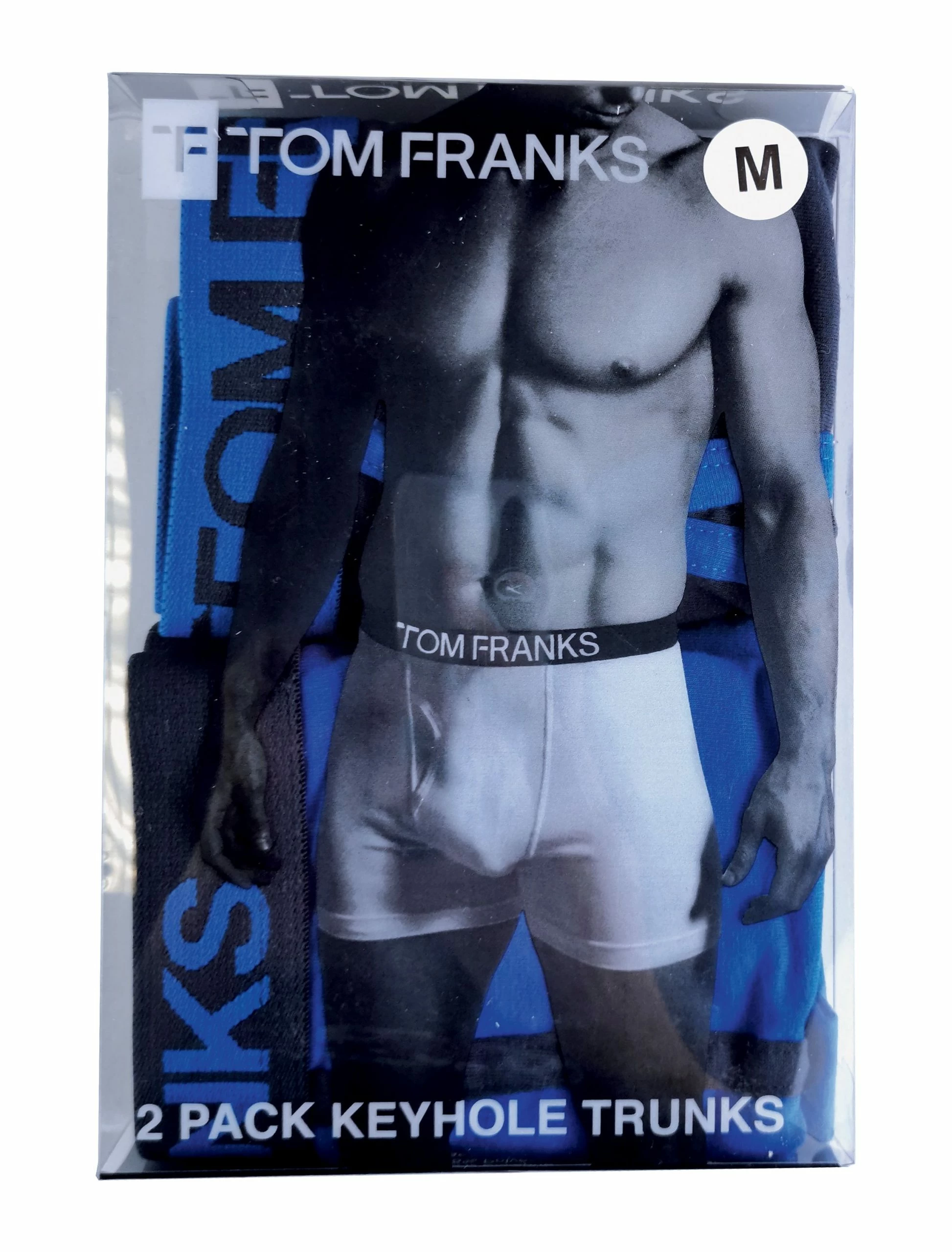 Sock Snob Men's 2 Pack of Cotton Rich Keyhole Hipster Trunks Boxers in Gift Box - Navy - Image 2