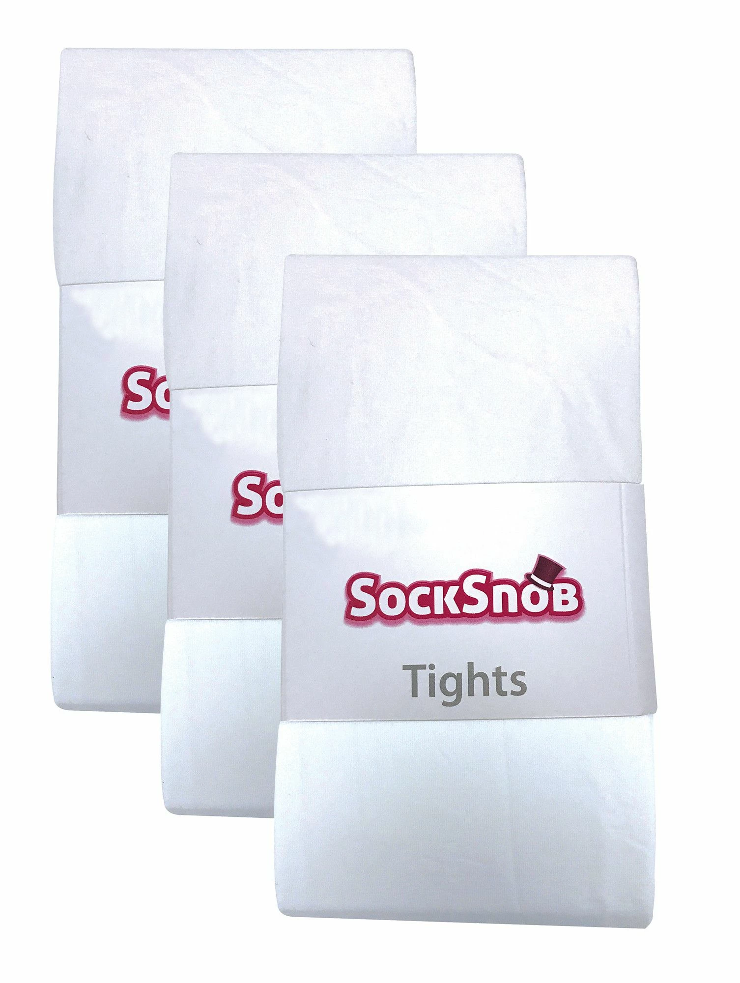 3 Pair Multipack Womens Coloured Opaque 80 Denier Tights | Sock Snob | Plain Block Colour Tights - White - Image 2