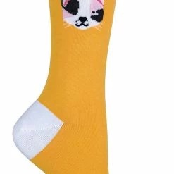 Sock Snob 1 Pair Unisex Novelty Cat Dog Socks with Beagle / Pug / Scotty Dog - Yellow