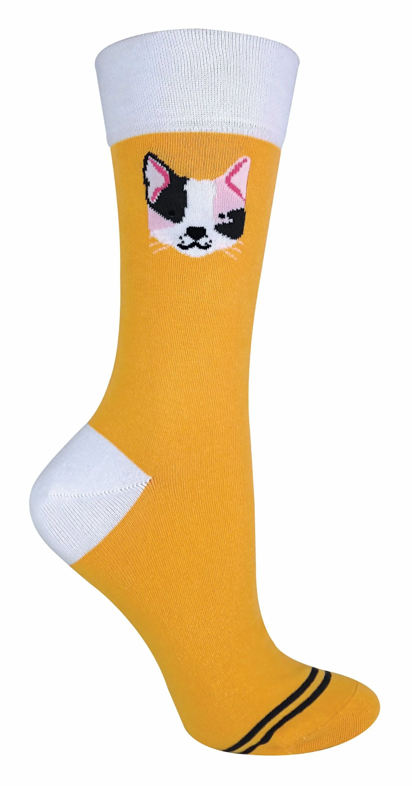 Sock Snob 1 Pair Unisex Novelty Cat Dog Socks with Beagle / Pug / Scotty Dog - Yellow