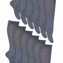 Sock Snob 12 Pair Multipack Girls Knee High Socks | Breathable Long Cotton School Socks | Color Option - Grey, Black, White, Blue - Grey