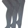Sock Snob 3 Pair Multipack Girls School Tights | Heat Holders | Plain Opaque Tights for Girls - Grey