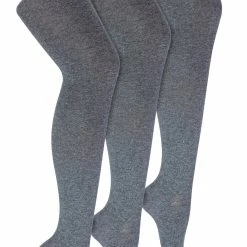 Sock Snob 3 Pair Multipack Girls School Tights | Heat Holders | Plain Opaque Tights for Girls - Grey