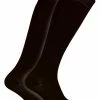 Sock Snob - 2 Pack Ladies Breathable Patterned Knee High Bamboo Socks - Black