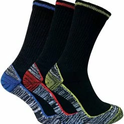 Sock Snob Men's Breathable Heavy Duty Bamboo Work Socks for Steel Toe Boots - Black